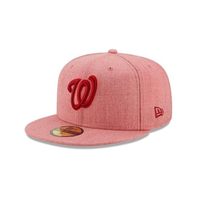 Washington Nationals Gorra | New Era MLB Heather 59fifty Fitted Cap Mexico - Rojos